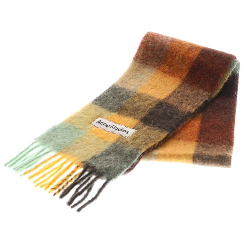 Acne Studios(アクネ ストゥディオズ) モヘアチェック フリンジスカーフ マルチカラー FN-UX-SCAR000115 レディース