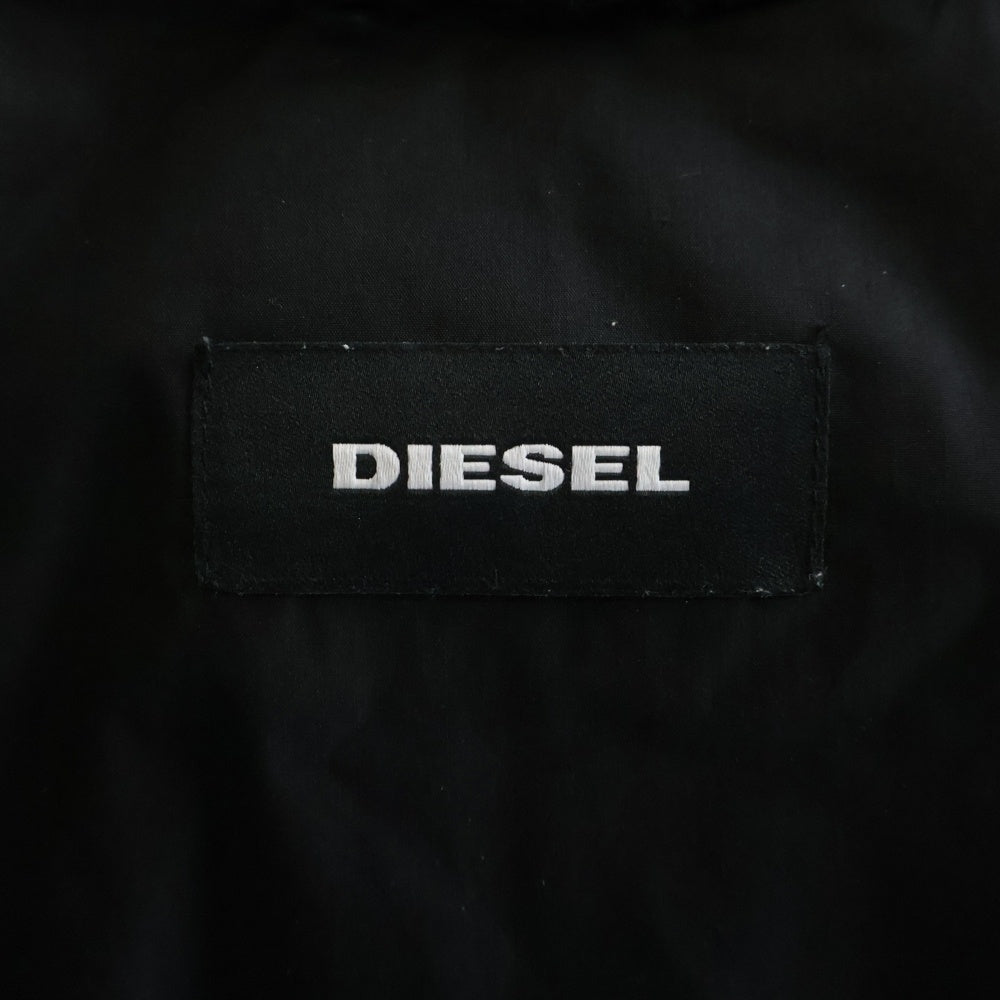 DIESEL(ディーゼル) 19AW W-BURKICK フェイクファー アームラバーパッチ 中綿ナイロンミリタリージャケット ブラック