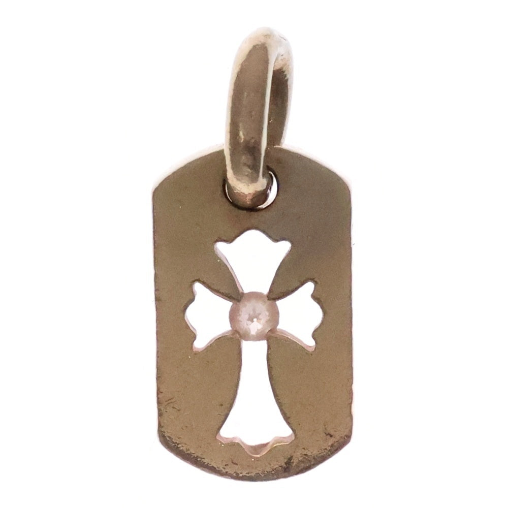 CHROME HEARTS(クロムハーツ) 22K DT TNY CO CRS 1DIA タイニーカットアウトクロス ドッグタグ 1ダイヤ ペンダントトップ ゴールド BCA039