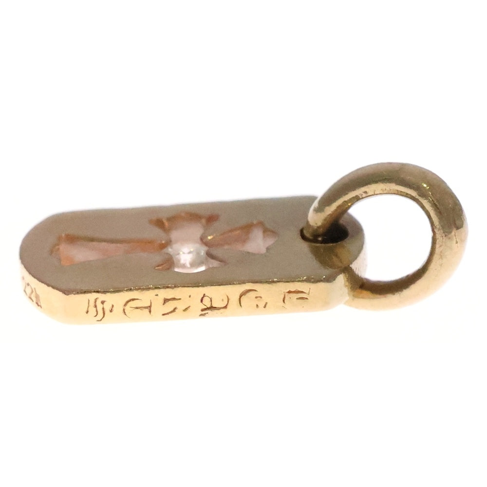 CHROME HEARTS(クロムハーツ) 22K DT TNY CO CRS 1DIA タイニーカットアウトクロス ドッグタグ 1ダイヤ ペンダントトップ ゴールド BCA039
