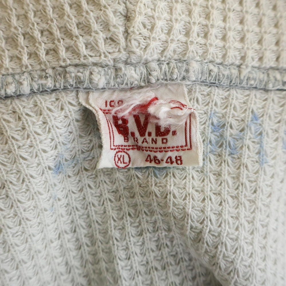 NO BRAND(ノーブランド) VINTAGE 50S B.V.D 裏地サーマル ハーフジップ スウェットパーカー グレー