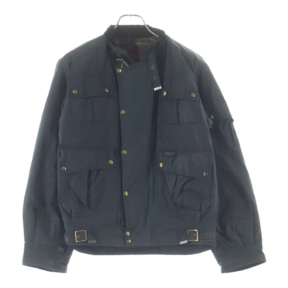 BELSTAFF(ベルスタッフ) 70S VINTAGE レザーコンビ ジップアップ オイルドジャケット ブラック