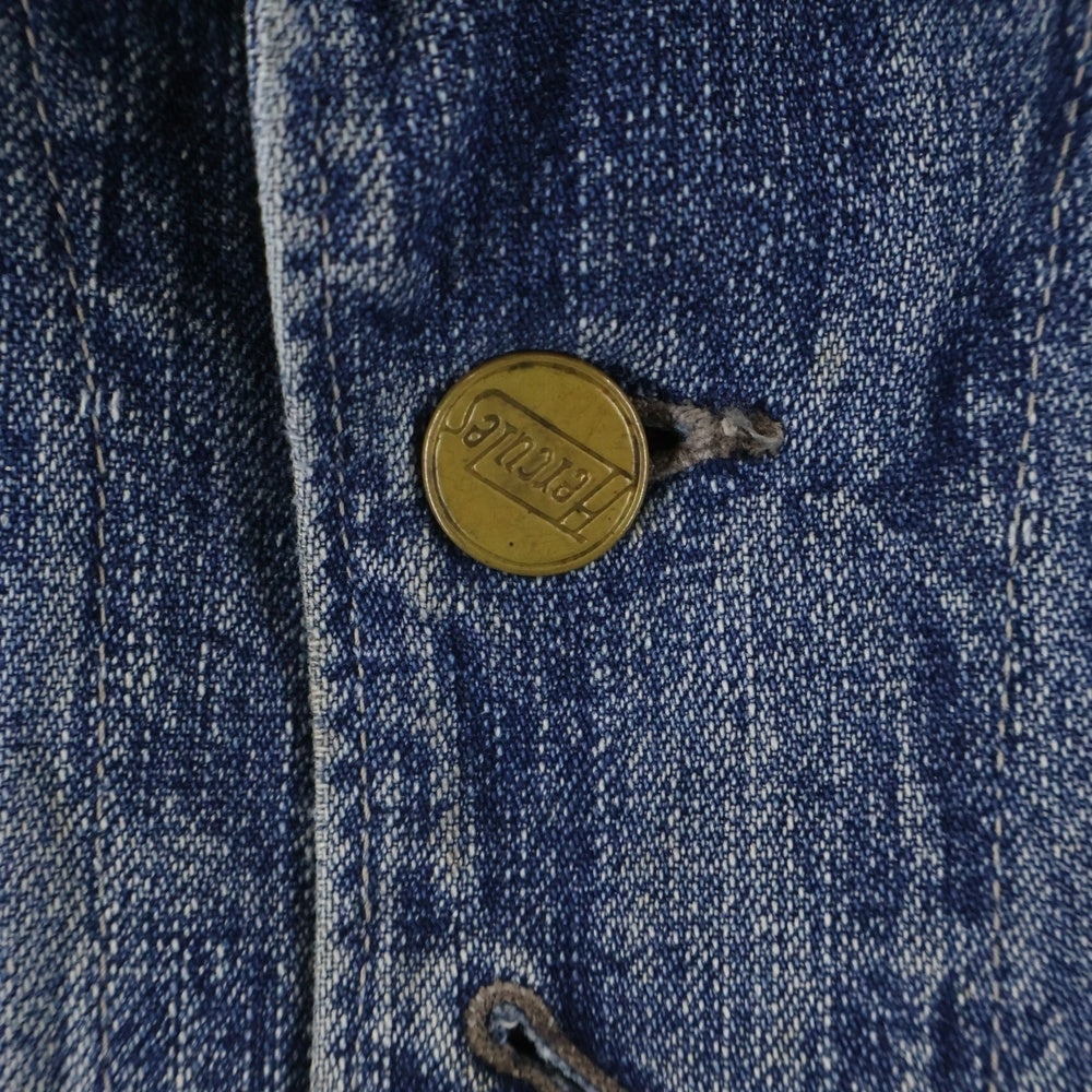 NO BRAND(ノーブランド) VINTAGE 40S HERCULES DENIM COVERALL フロントボタン カバーオールデニムジャケット インディゴ