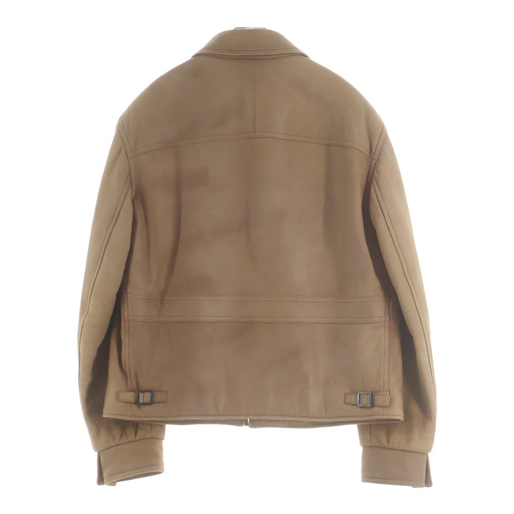 ARMANI COLLEZIONI(アルマーニ コレツィオーニ) ジップアップ ラムスウェードレザージャケット ブラウン A42R01