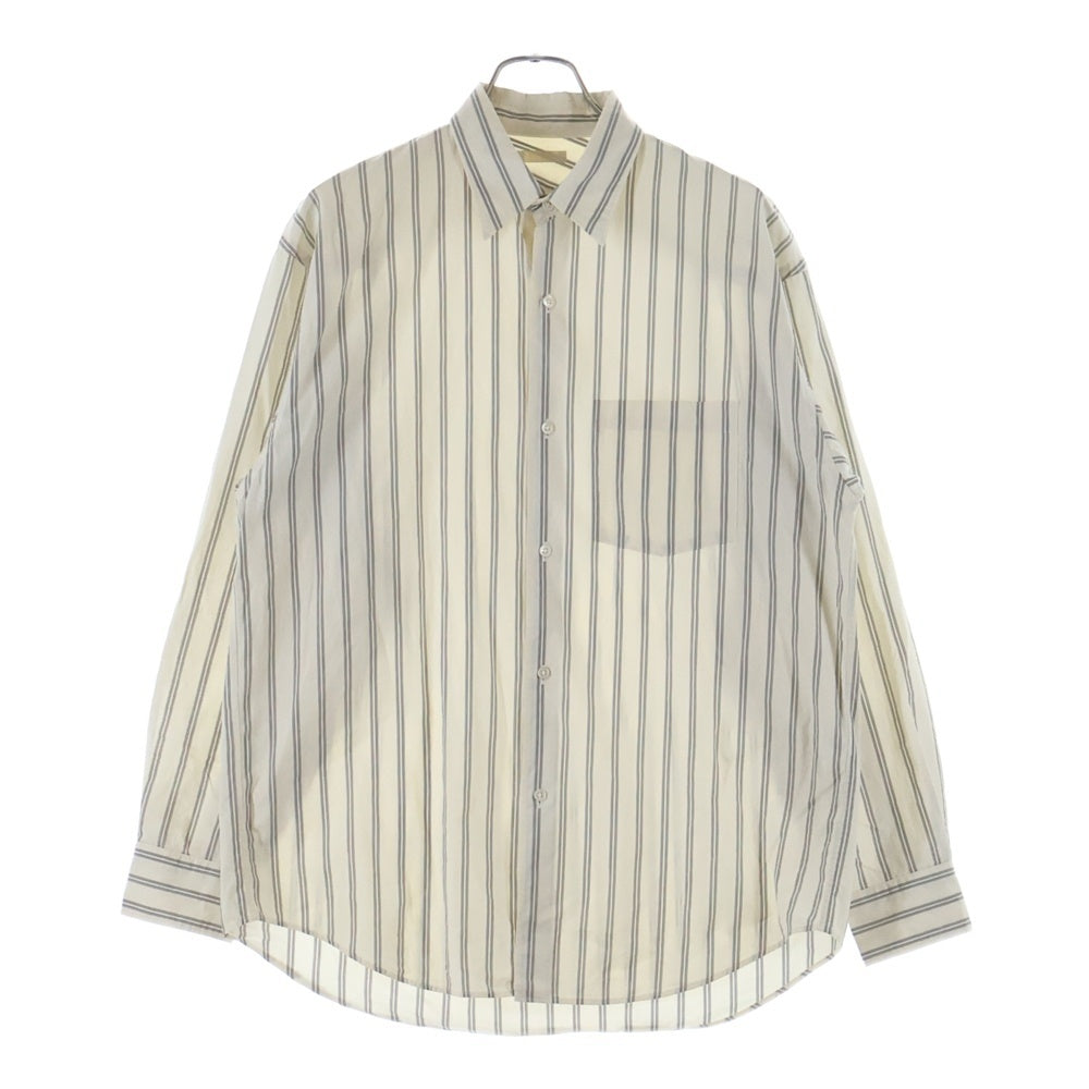 ULTERIOR(アルテリア) 20AW OVERLAID STRIPE SHIRT オーバーレイ 長袖ストライプシャツ ホワイト ULSH12-20C47U