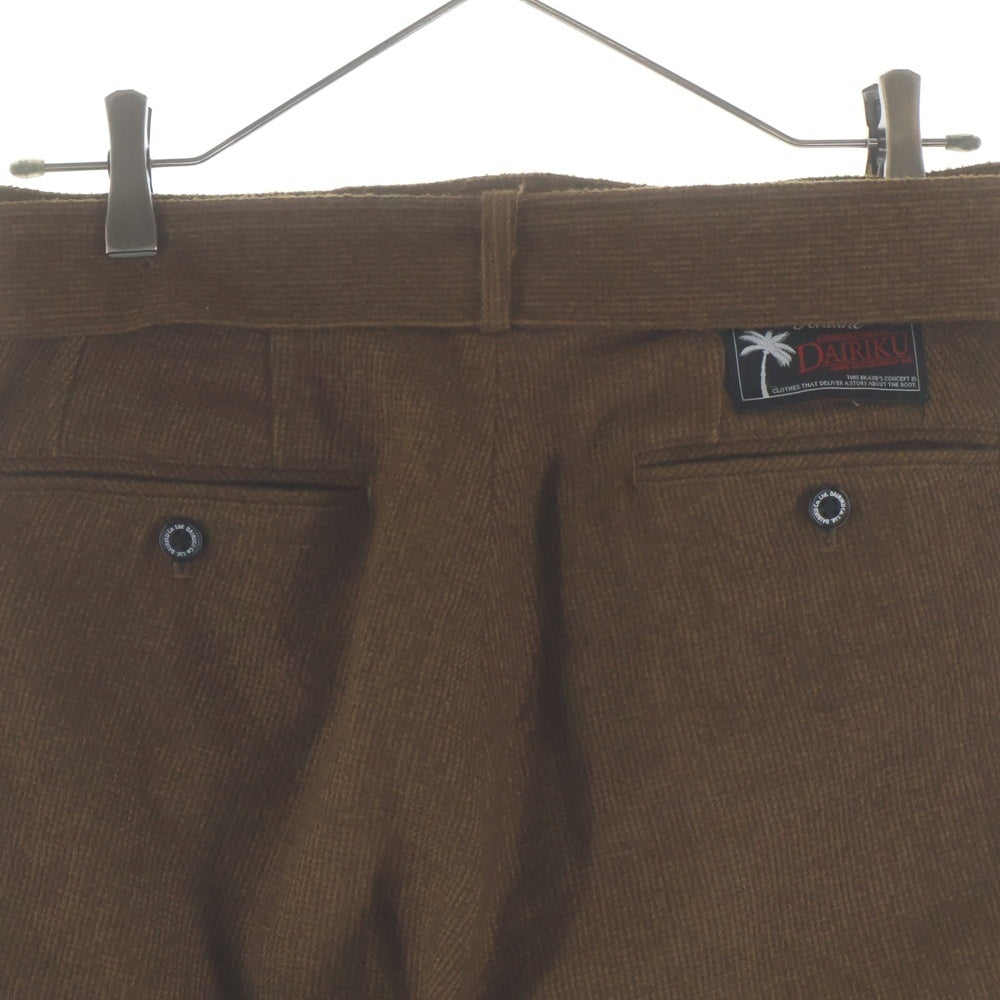 DAIRIKU(ダイリク) Brat Pack Check Tweed Bush Detail Flare Slack チェックツイードブッシュディテールフレアスラックパンツ ブラウン