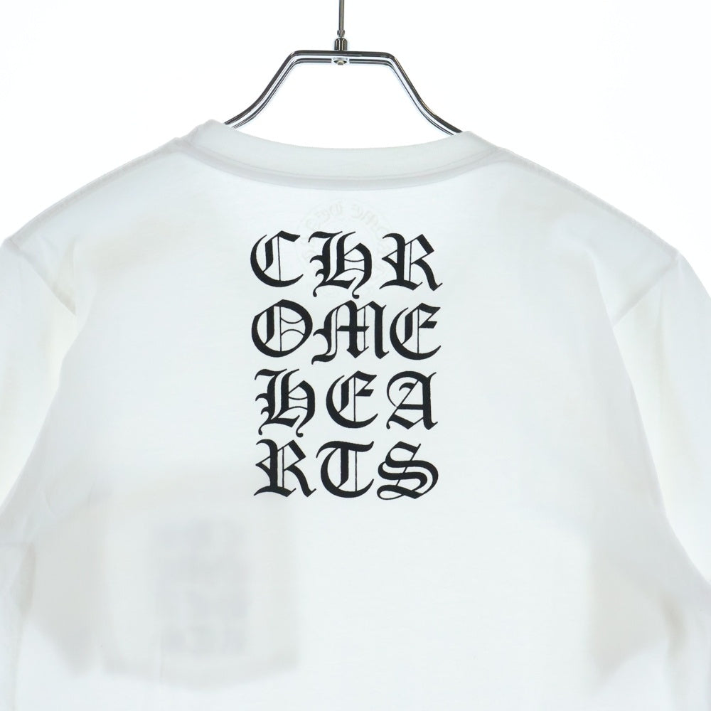 CHROME HEARTS(クロムハーツ) Vertical Logo Tee 両面プリント クルーネック半袖Tシャツカットソー ホワイト