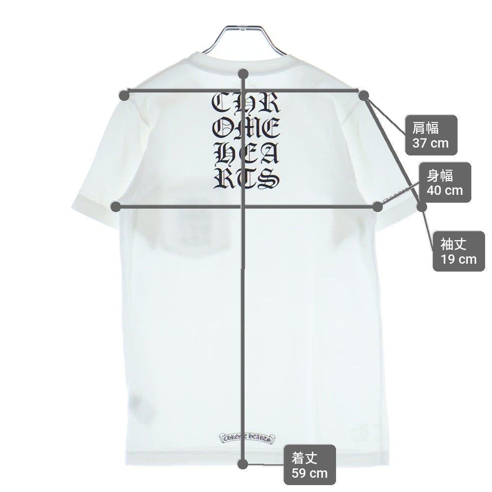CHROME HEARTS(クロムハーツ) Vertical Logo Tee 両面プリント クルーネック半袖Tシャツカットソー ホワイト