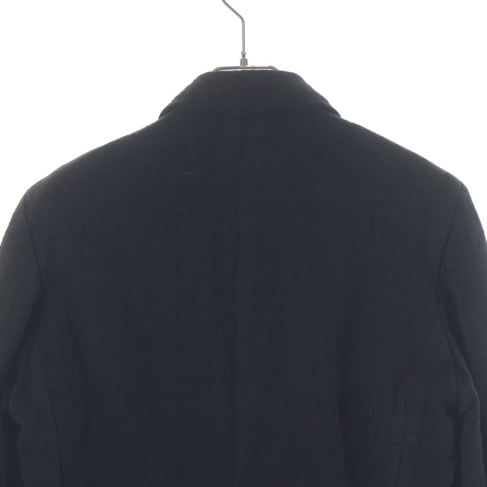 COMME des GARCONS HOMME PLUS(コムデギャルソンオムプリュス) 2009AW 縮絨切替チェックテーラードジャケット ブラック×チャコール PD-J051