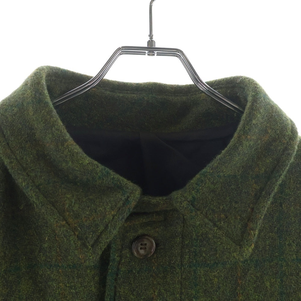 NO BRAND(ノーブランド) WORKERS (ワーカーズ) A Foggy Day Coat Green Harris Tweed ハリスツイード バルカラコート グリーン