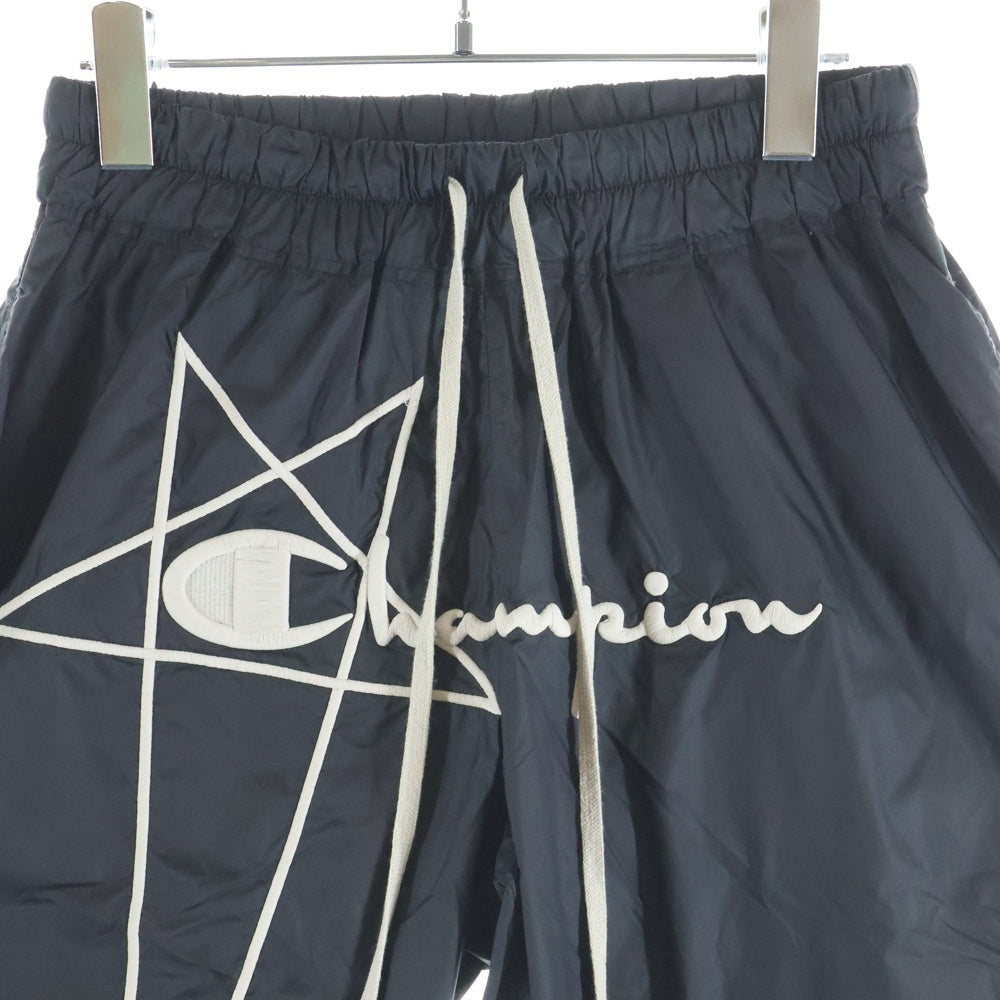 Rick Owens(リックオウエンス) 23AW ×CHAMPION NYLON JOGGER チャンピオン ナイロンジョガー イージーパンツ ブラック CM02C9241-CHNY