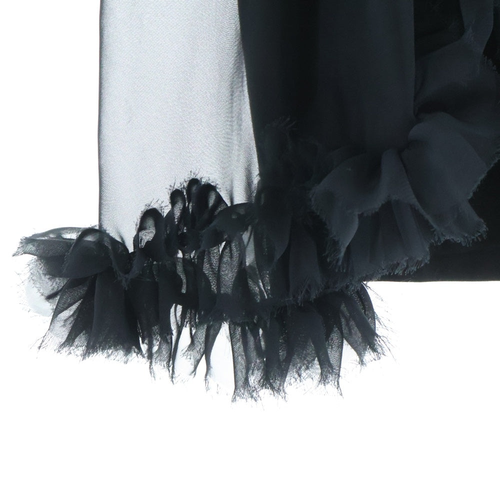 NOIR KEI NINOMIYA(ノワール ケイニノミヤ) 26SS チュールギャザー クルーネック長袖Tシャツカットソー ブラック レディース 3Q-T002