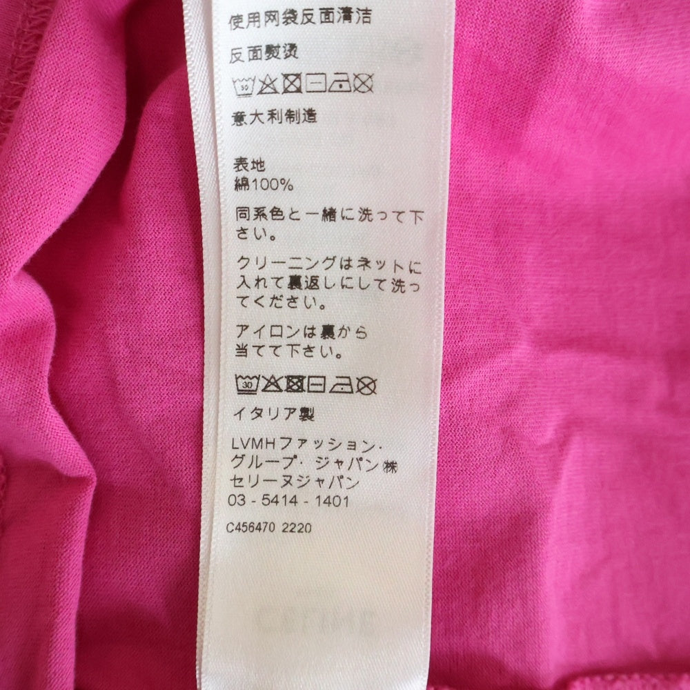 CELINE(セリーヌ) フロントロゴプリント クルーネック半袖Tシャツカットソー ピンク 2X681671Q