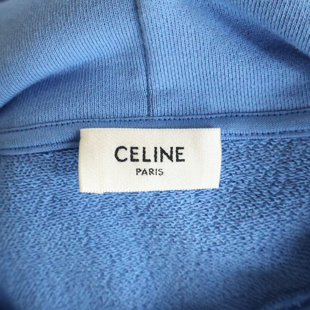CELINE(セリーヌ) Loose Hoodie Cotton Fleece ルーズフーディ コットンフリース スウェットプルオーバーパーカー ブルー 2Y468670Q.07QD