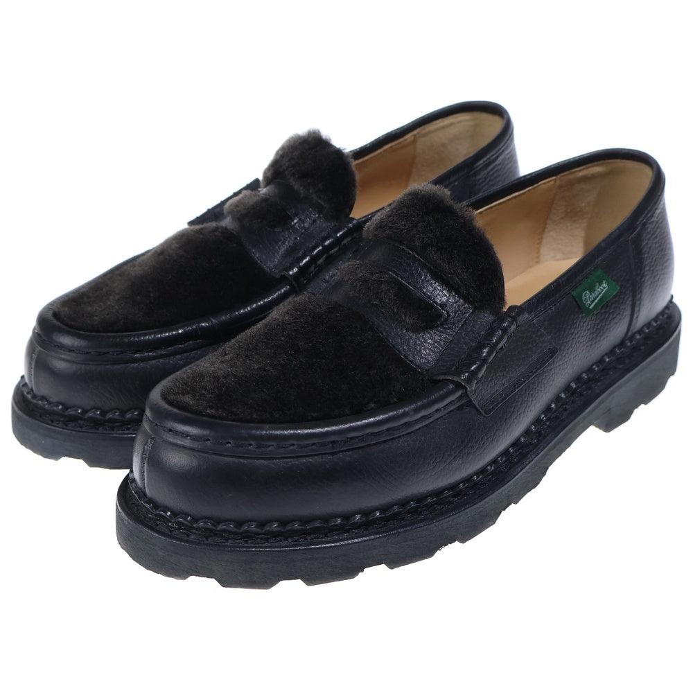 PARABOOT(パラブーツ) ×JOURNAL STANDARD REIMS MOUTON MARCHE ×ジャーナルスタンダード ランス ムートン レザーローファー ブラック 22012
