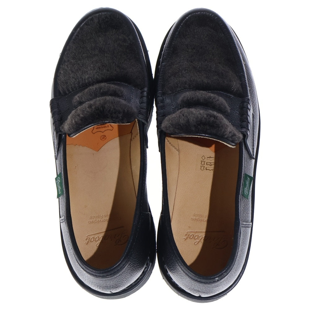 PARABOOT(パラブーツ) ×JOURNAL STANDARD REIMS MOUTON MARCHE ×ジャーナルスタンダード ランス ムートン レザーローファー ブラック 22012