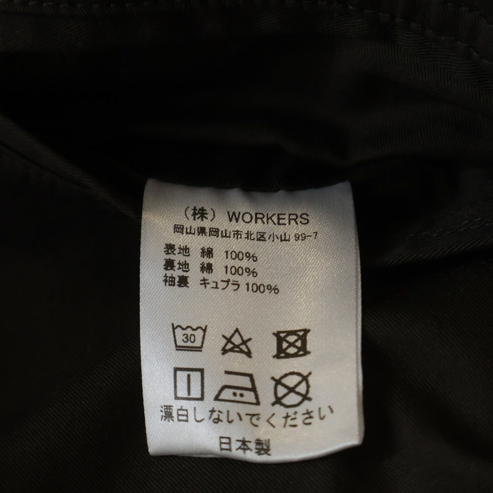 NO BRAND(ノーブランド) WORKES (ワーカーズ) COTTON JACKET フロントボタン コットンジャケット ブラウン