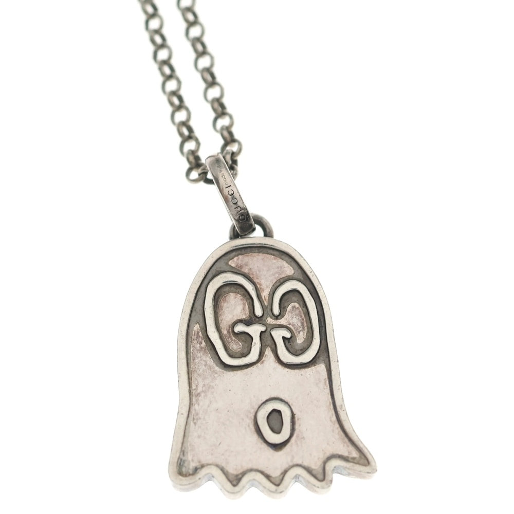 GUCCI(グッチ) GGロゴ 総柄 ゴースト チェーンネックレス シルバー レディース