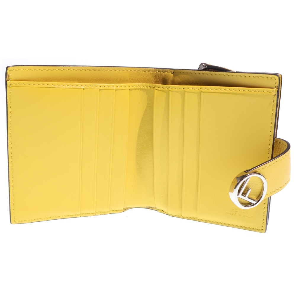 FENDI(フェンディ) FFロゴ ズッカ柄 二つ折り コンパクトウォレット ブラウン レディース