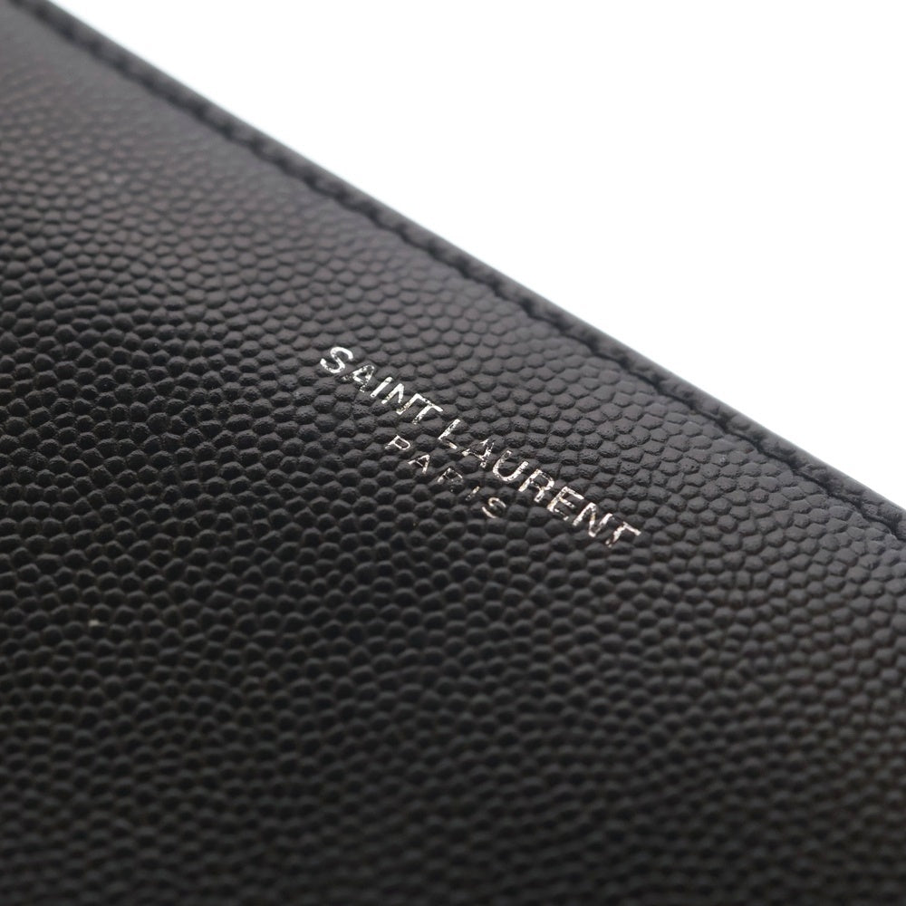 SAINT LAURENT PARIS(サンローランパリ) フロントロゴ カードポケット付き 長財布 ロングウォレット ブラック
