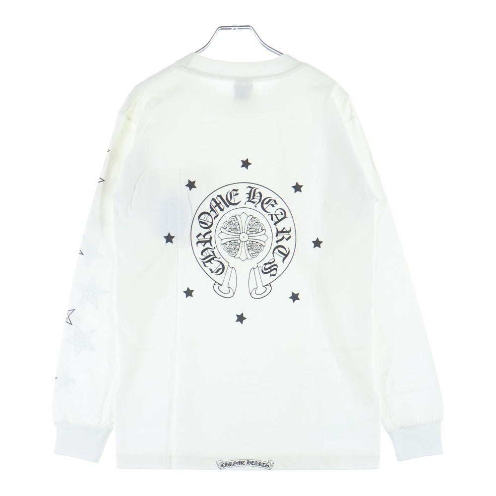 CHROME HEARTS(クロムハーツ) OLD バックホースシュー スター クルーネック長袖Tシャツカットソー ホワイト