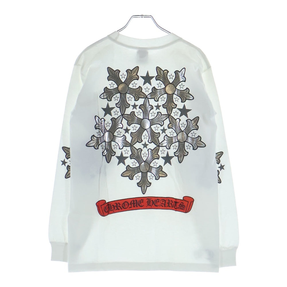 CHROME HEARTS(クロムハーツ) OLD スタープリント クルーネック長袖Tシャツカットソー ホワイト