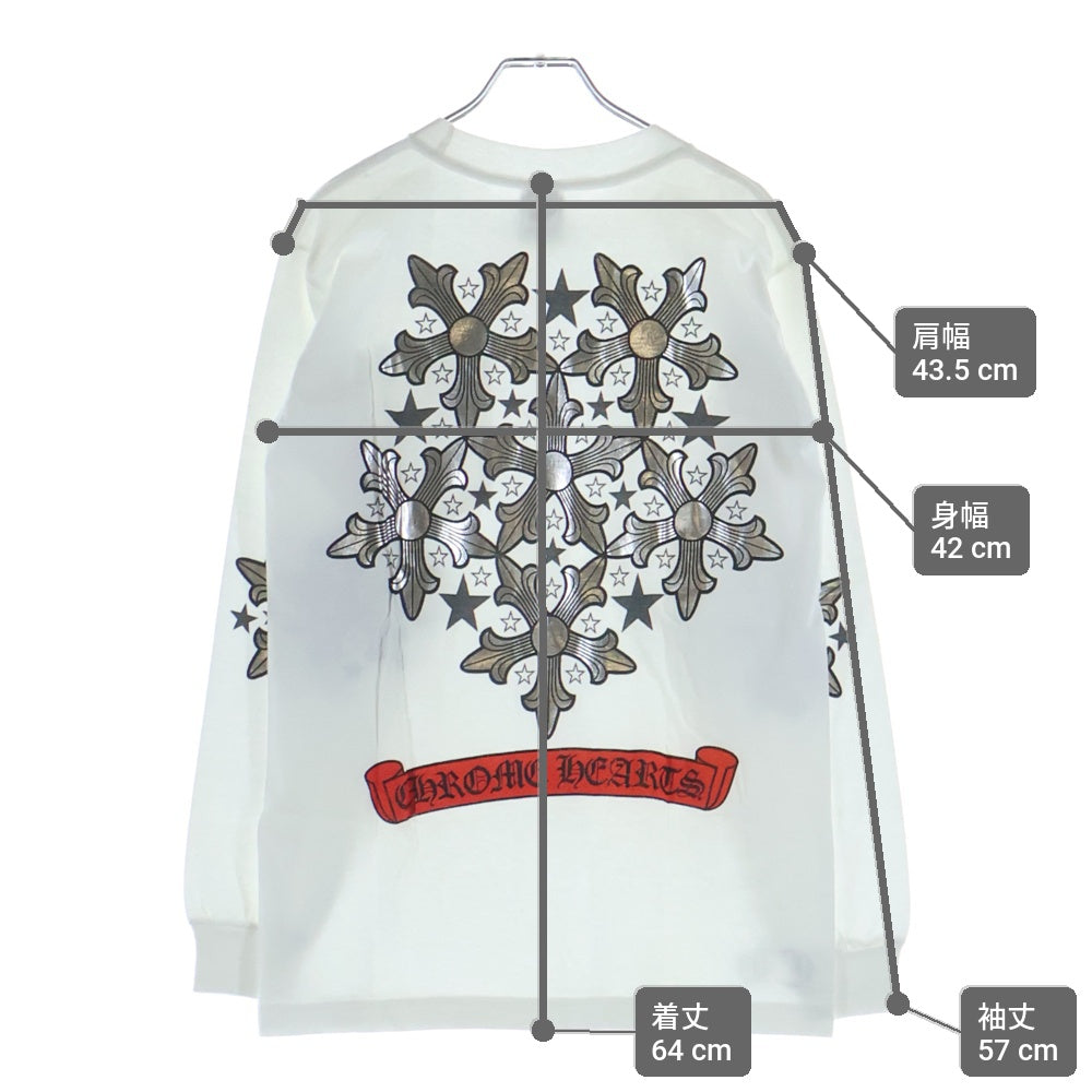 CHROME HEARTS(クロムハーツ) OLD スタープリント クルーネック長袖Tシャツカットソー ホワイト
