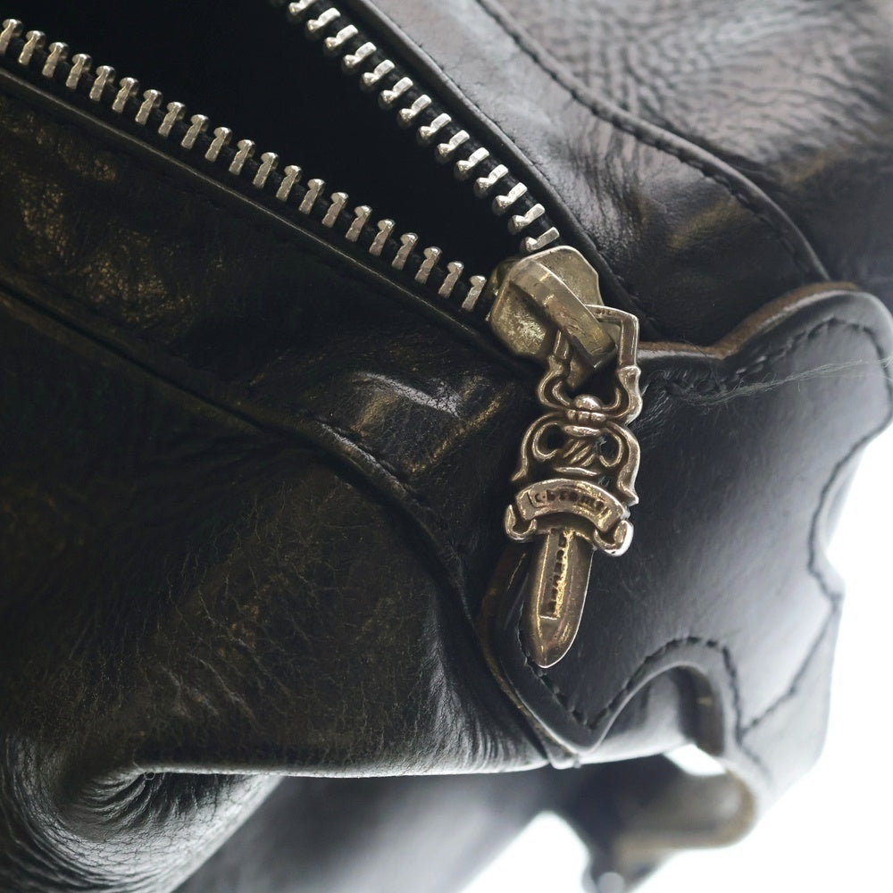 CHROME HEARTS(クロムハーツ) SHAVING BAG シェービングバッグ クラッチ レザーセカンドバッグ ブラック