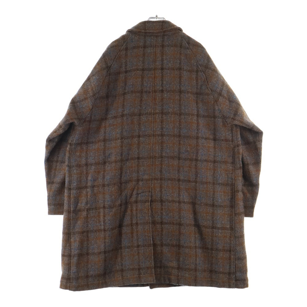 WORKERS K&T H(ワーカーズ) Harris Tweed ハリスツイード チェック柄 バルカマーンコート ブラウン