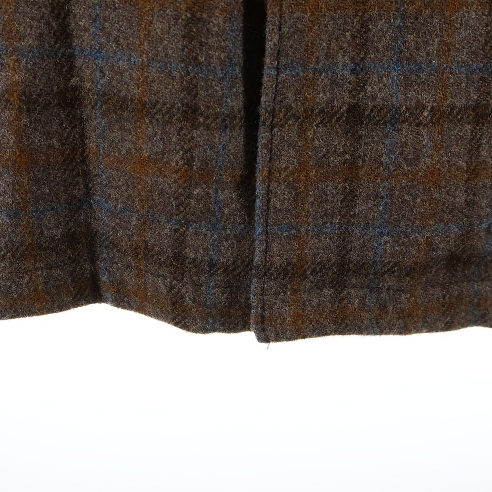 WORKERS K&T H(ワーカーズ) Harris Tweed ハリスツイード チェック柄 バルカマーンコート ブラウン