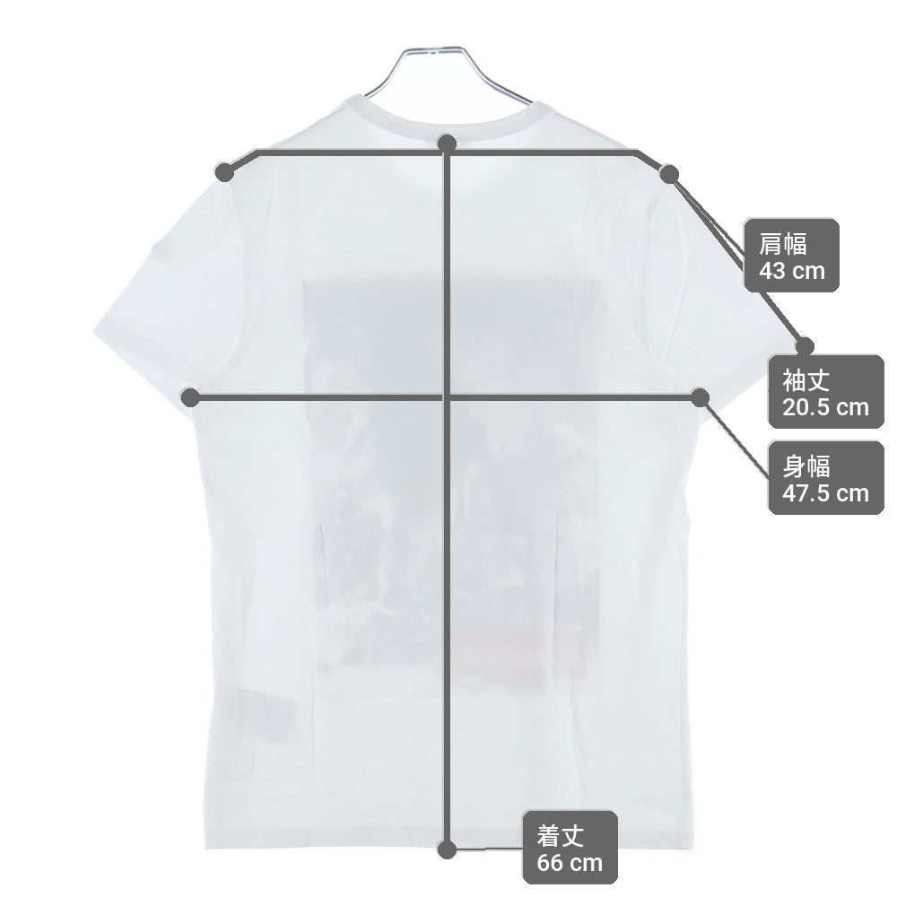 MONCLER(モンクレール) 19AW ショルダーワッペン 雪山プリント クルーネック半袖Tシャツカットソー ホワイト E20918048350 8390T