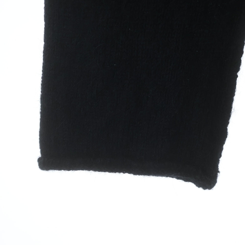 Yohji Yamamoto POUR HOMME(ヨウジヤマモト プールオム) アルパカウールナイロン サイドスリット長袖ニットセーター ブラック HK-K39-195
