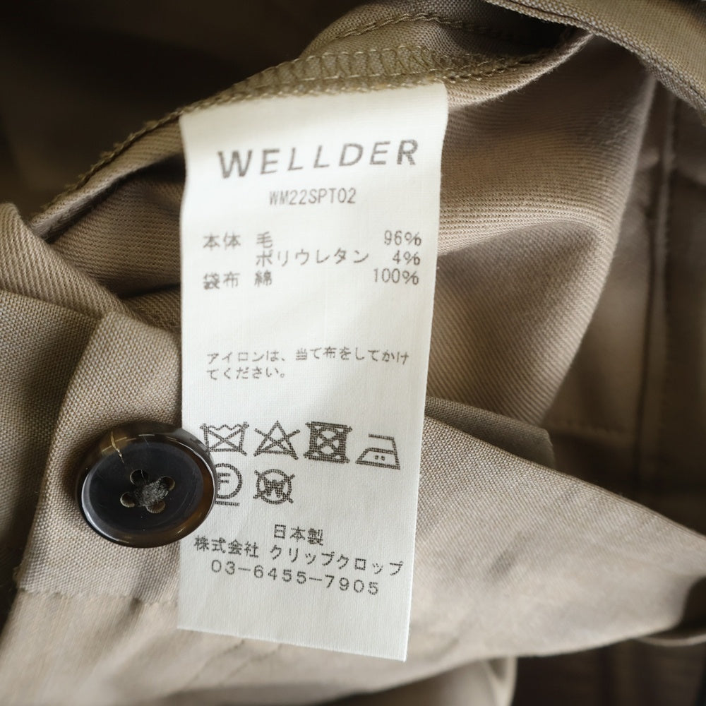 WELLDER(ウェルダー) Tuck Wide Trouseres タックワイドパンツ ベージュ WM22SPT02