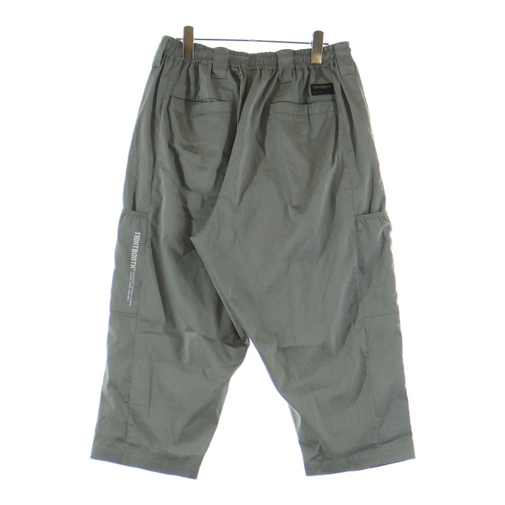 TIGHTBOOTH(タイトブース) STRIPE CROPPED CARGO PANTS ロゴプリント ストライプ クロップド カーゴパンツ グレー