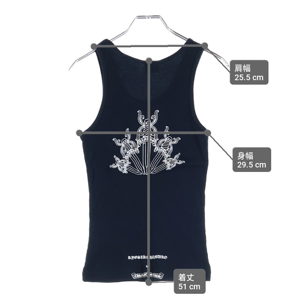 CHROME HEARTS(クロムハーツ) ×KYOSUKE HIMURO OLD Higher Than Heaven ×氷室京介 オールド バックダガープリント タンクトップ ブラック