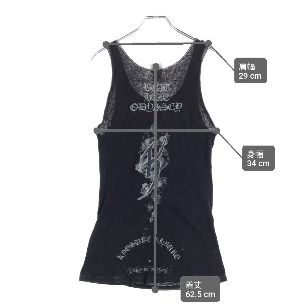 CHROME HEARTS(クロムハーツ) ×KYOSUKE HIMURO OLD Beat Haze Odyssey ×氷室京介 オールド 胸クロスプリント タンクトップ ブラック