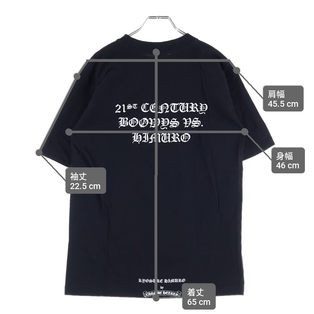 CHROME HEARTS(クロムハーツ) ×KYOSUKE HIMURO OLD 21st CENTURY BOOWYS VS HIMURO S/S TEE ×氷室京介 オールド ボウイVSヒムロ プリント クルーネック半袖Tシャツカットソー ブラック
