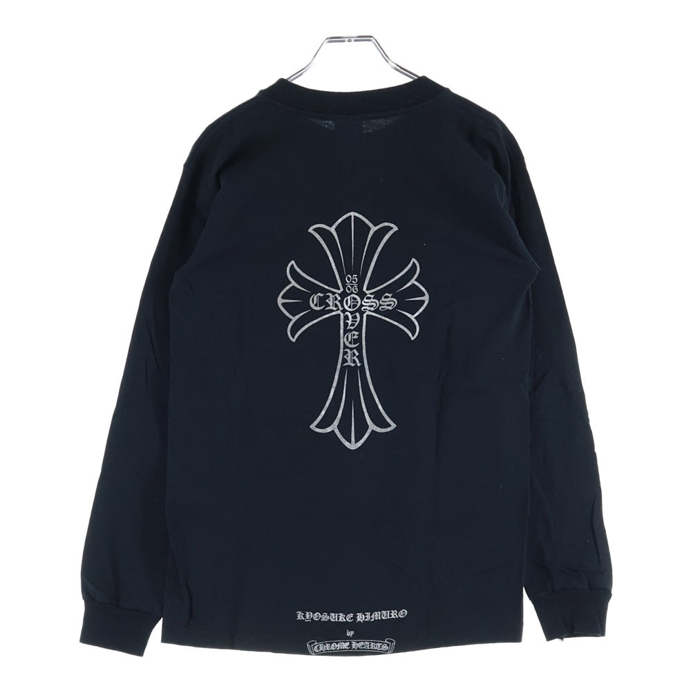 CHROME HEARTS(クロムハーツ) ×KYOSUKE HIMURO OLD L/S TEE ×氷室京介 バッククロスプリント クルーネック長袖Tシャツカットソー ブラック