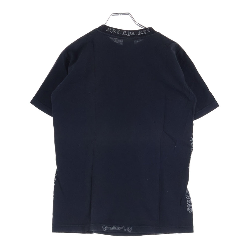 CHROME HEARTS(クロムハーツ) OLD NYC NECK LOGO S/S TEE オールド NYCネックロゴ クルーネック半袖Tシャツカットソー ブラック