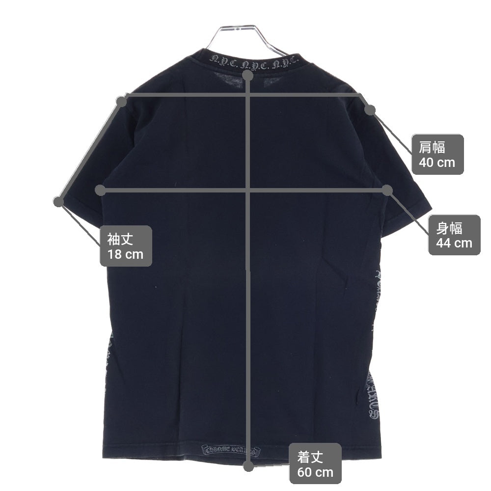 CHROME HEARTS(クロムハーツ) OLD NYC NECK LOGO S/S TEE オールド NYCネックロゴ クルーネック半袖Tシャツカットソー ブラック