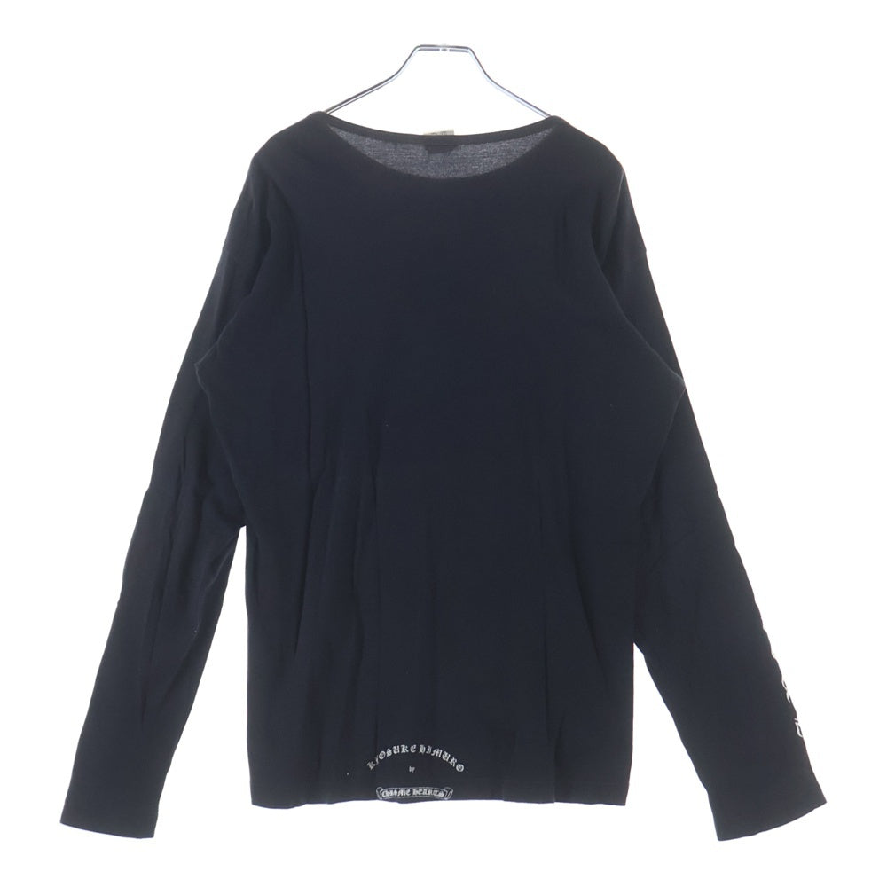 CHROME HEARTS(クロムハーツ) ×KYOSUKE HIMURO OLD L/S TEE ×氷室京介 オールド 袖ロゴプリント クルーネック長袖Tシャツカットソー ブラック