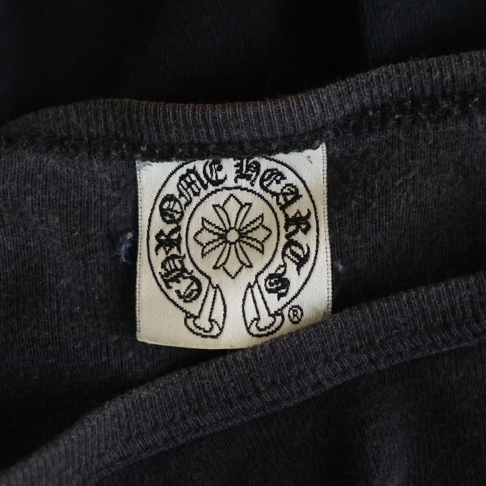 CHROME HEARTS(クロムハーツ) ×KYOSUKE HIMURO OLD L/S TEE ×氷室京介 オールド 袖ロゴプリント クルーネック長袖Tシャツカットソー ブラック