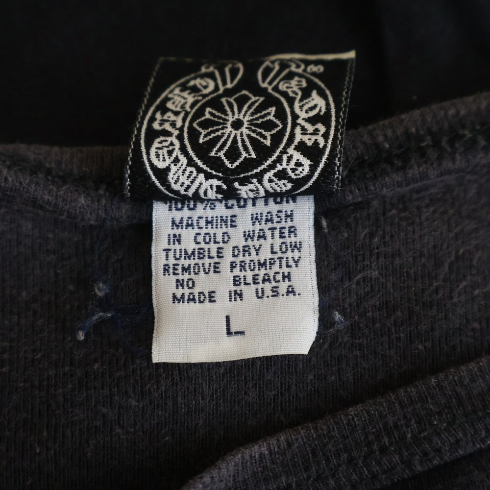 CHROME HEARTS(クロムハーツ) ×KYOSUKE HIMURO OLD L/S TEE ×氷室京介 オールド 袖ロゴプリント クルーネック長袖Tシャツカットソー ブラック