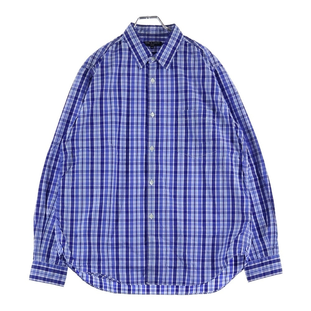 COMME des GARCONS HOMME(コムデギャルソンオム) 08SS チェック柄 長袖コットンシャツ ブルー/ホワイト HA-B030