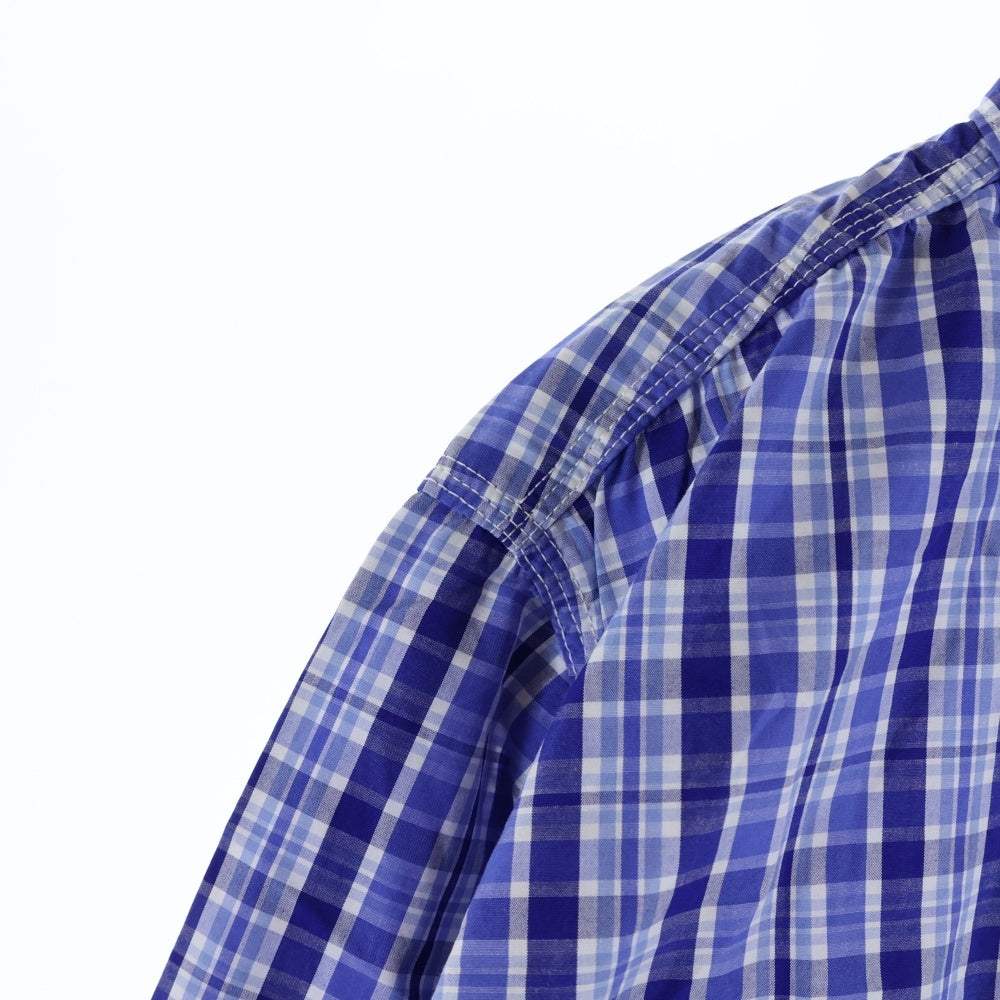 COMME des GARCONS HOMME(コムデギャルソンオム) 08SS チェック柄 長袖コットンシャツ ブルー/ホワイト HA-B030