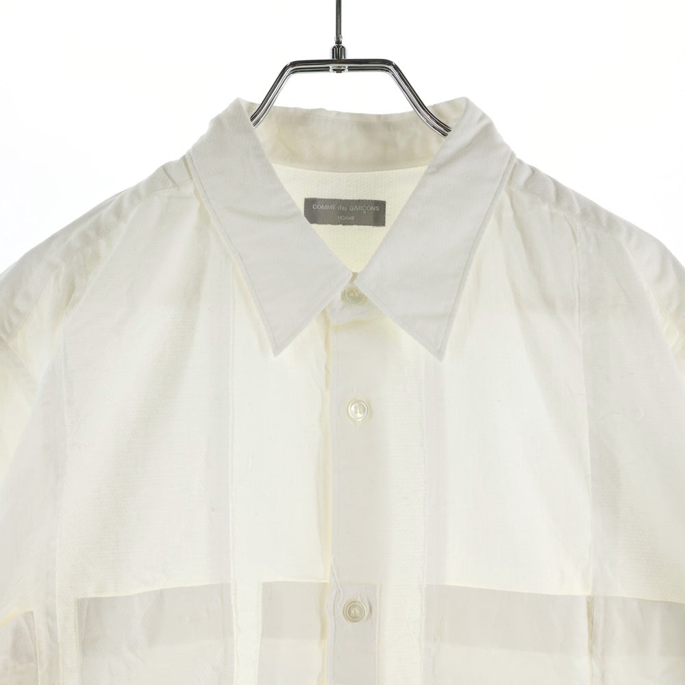COMME des GARCONS HOMME(コムデギャルソンオム) 02AW 再構築切り替えデザイン 長袖コットンシャツ ホワイト HG-B082