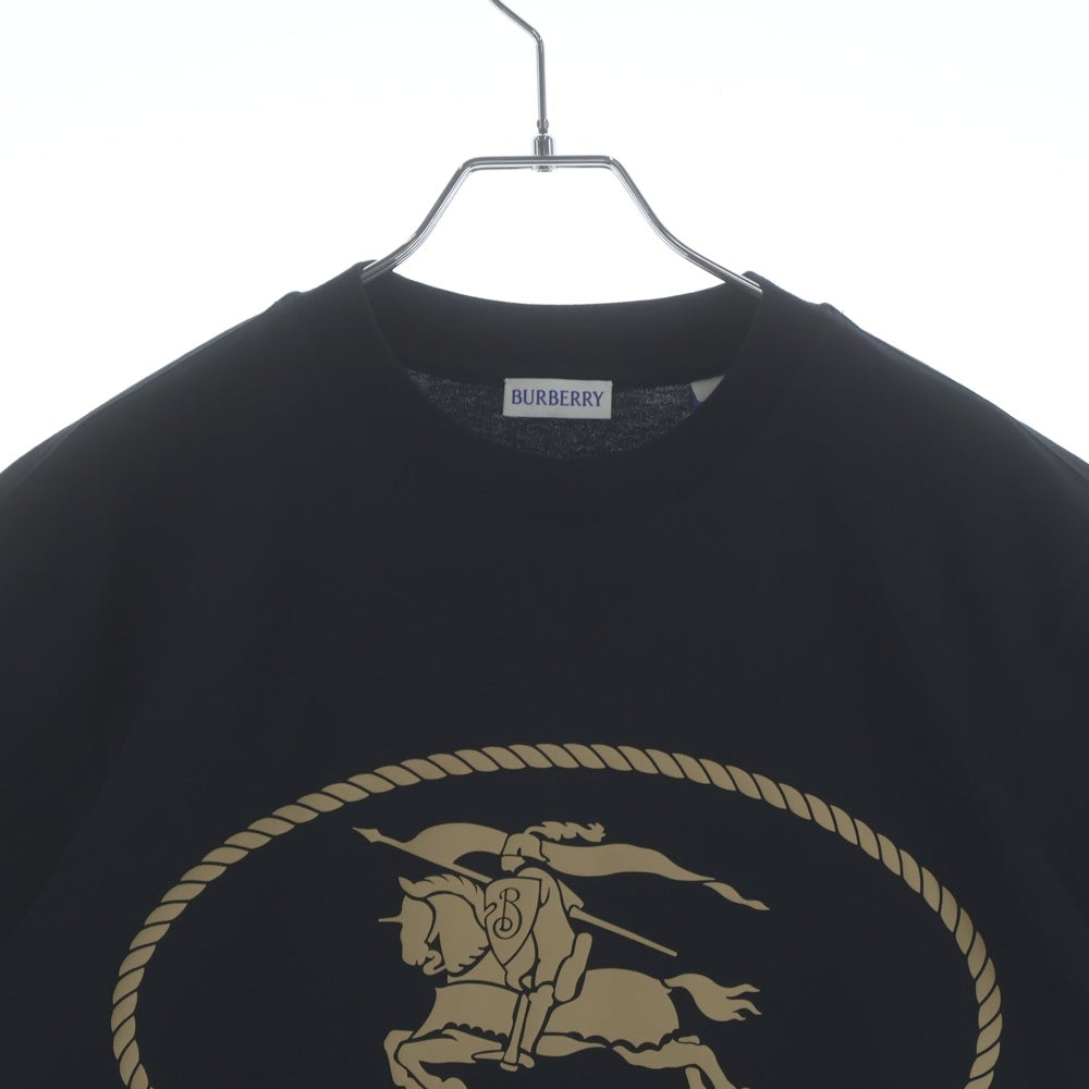 BURBERRY(バーバリー) KNIGHT STAMP COTTON TEE ナイトスタンプ クルーネック半袖Tシャツカットソー ブラック 8110953