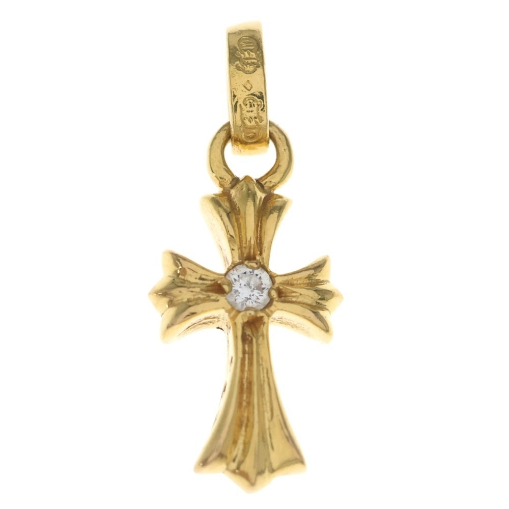 CHROME HEARTS(クロムハーツ) 22K CRS BBYFAT DIA ベイビーファットクロス 両面1ダイヤ ペンダントトップ ゴールド BCA034