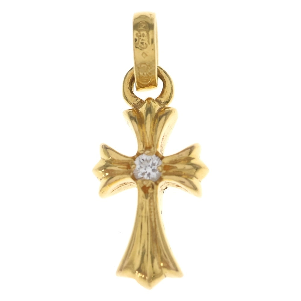 CHROME HEARTS(クロムハーツ) 22K CRS BBYFAT DIA ベイビーファットクロス 両面1ダイヤ ペンダントトップ ゴールド BCA034