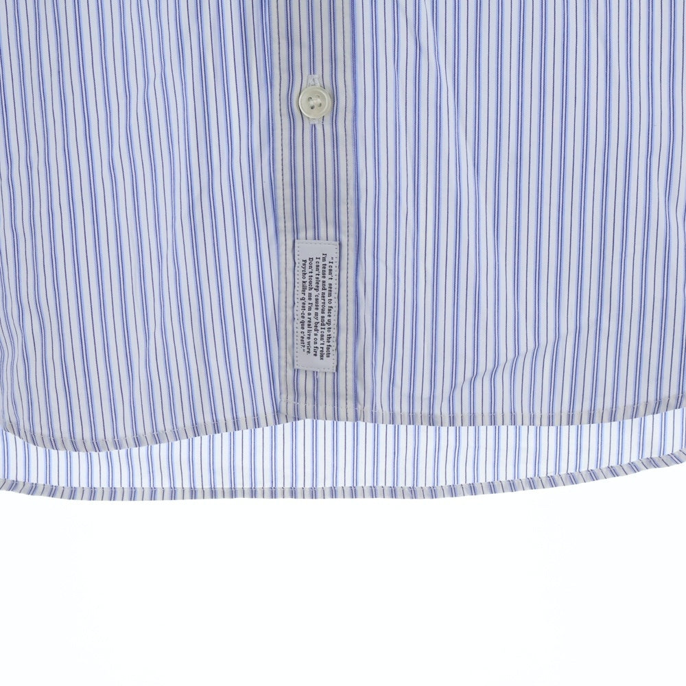 UNDERCOVER(アンダーカバー) 13SS STOP MAKING SENSE ストップメイキングセンス フロントプリント 長袖ストライプシャツ ブルー/ホワイト K4413-1